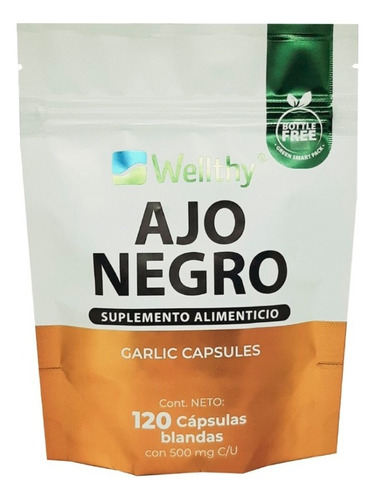 Ajo Negro En Cápsulas - Wellthy 120 Cápsulas, Sin Sabor