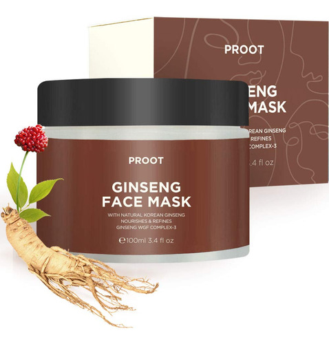 Mascarilla Facial De Ginseng | 52.9% Extracto De Ginseng Roj