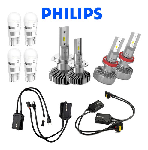 Kit Super Led Philips Ultion H7 + H11 + T10 + Canbus Philips