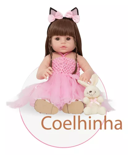 Bebe Reborn Realista Menina Coelhinha Loira Enxoval Luxo - USA