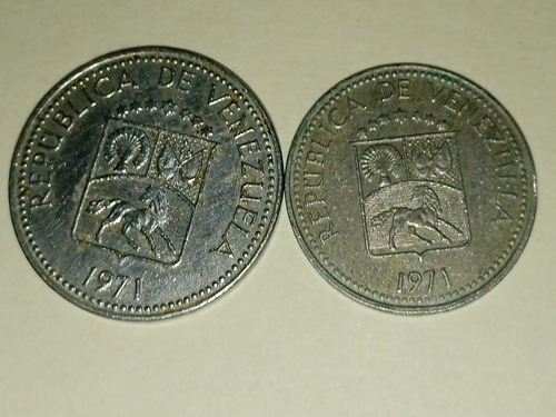 Moneda De 10 Cmos Y 5 Cmos De 1971 Pareja Del 71 