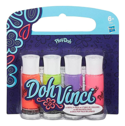 Doh Vinci Refil Deco Pop Cores Vibrantes Hasbro A8322