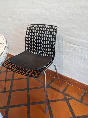 Silla De Comedor Diseño Plastico Calmohadon Moderna Negra