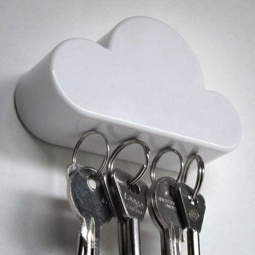 Porta Llaveros Y Llave Magnético Para Pared - Forma De Nube