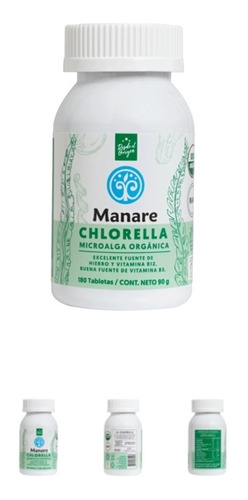 Chlorella Orgánica 180 Tabletas. Ideal Para Desintoxicar...