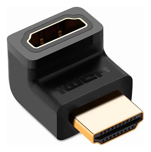 Adaptador De Vídeo Hdmi Ugreen Macho/hembra En Ángulo Negro