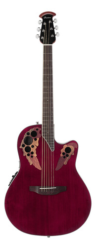 Guitarra acústica Ovation Celebrity Elite CE44 para diestros ruby red brillante