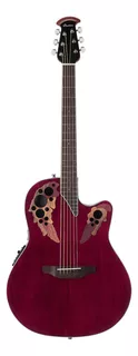 Guitarra acústica Ovation Celebrity Elite CE44 para diestros ruby red brillante