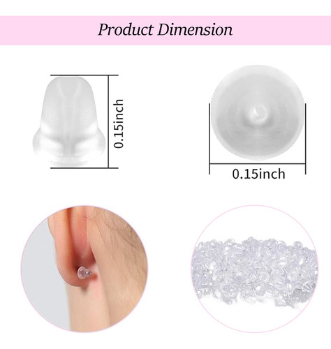 Parte Trasera De Goma Suave Y Transparente Para Aretes 100 P