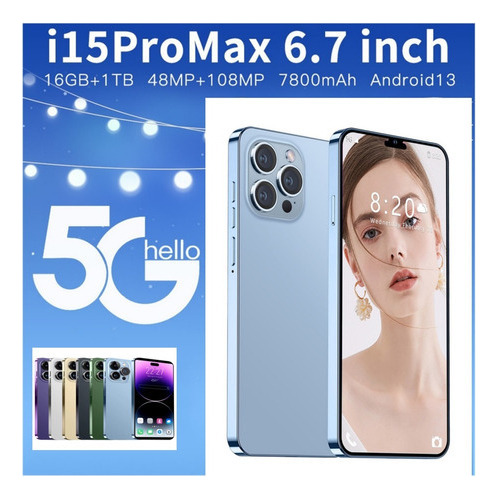 Teléfono Inteligente Android Barato I15 Promax 8 Gb+256 Gb