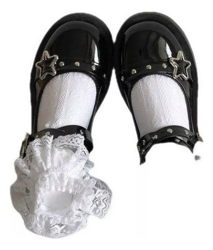 Zapatos Japoneses Muffin De Fondo Redondo Lolita Con Hebilla