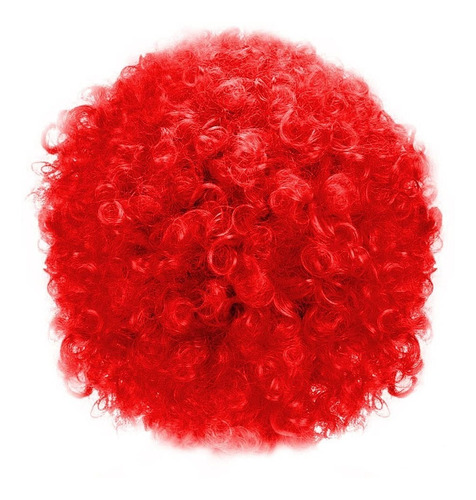 Imagen 2 de 9 de ¡ Peluca Afro Rojo Fantasía Fiesta Halloween Hora Loca !!