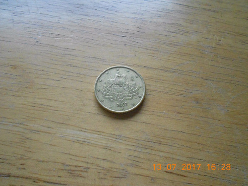 Euro Italia Moneda De 50 Centavos Año 2002