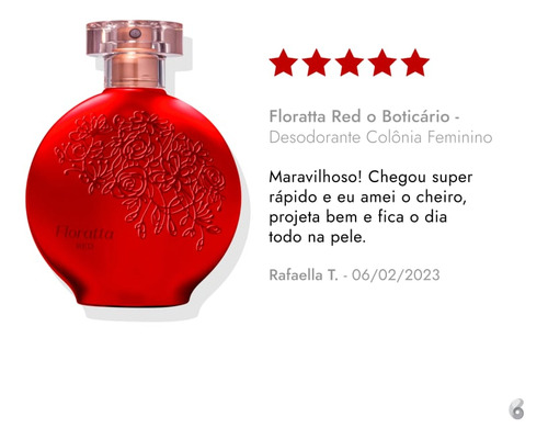 Floratta Red Colônia 75ml E Miniatura Red Blosson 30ml + Loção Corporal 75ml. Estojo Presente De Natal O Boticário