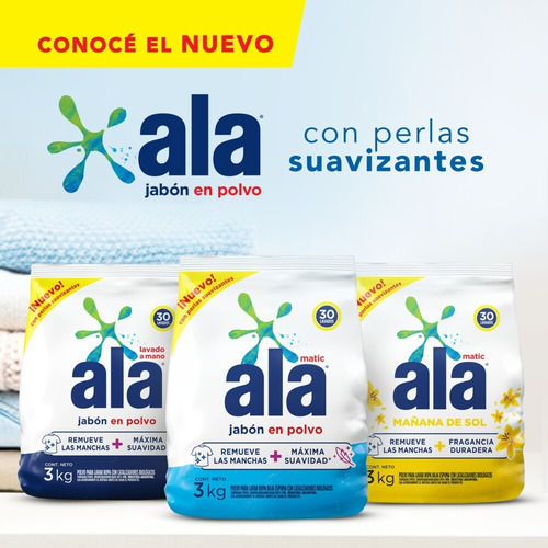 Jabon En Polvo Ala Lavado Mano Core Maxima Suavidad X 800 Gr