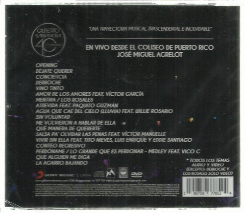 Imagen 2 de 2 de 40 Y Contando - Gilberto Santa Rosa - Disco Cd + Dvd