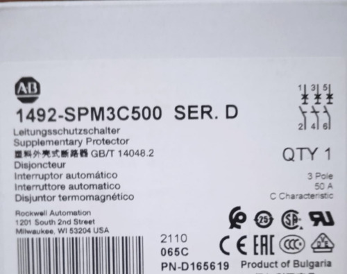Interruptor, Marca: Allen Bradley, Modelo: 1492-spm3c500 (Usado)