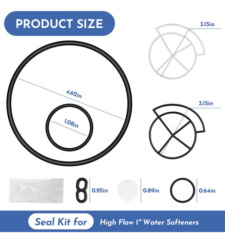 Kit De Sellos Para Ablandador De Agua 1 Pulgada Compatible G