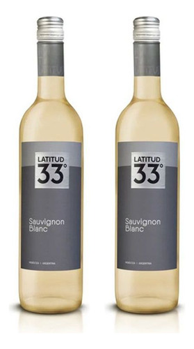 Pack X2 Vino Blanco Latitud 33 Sauvignon Blanc 13.1%v 750ml