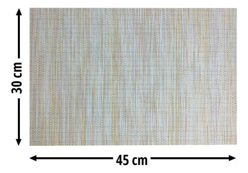 6 Jogo Americano Mesa Posta Luxo Impermeável Pvc Mz Rust Vr Cor M6 MARFIM claro escuro areia bege palha RUSTICO MZ RETANGULAR