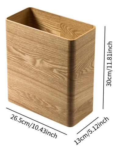 Contenedor De Basura Para El Hogar, Papelera De Madera Clara