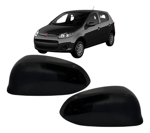 Kit Par Capa Retrovisor Fiat Palio 2012à2017 Preto Vulcano