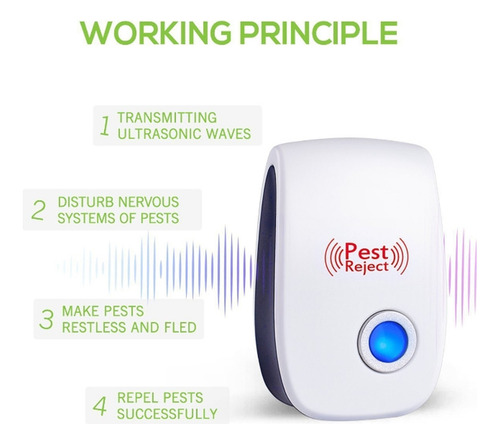 - Repelente Ultrasónico Eléctrico De Mosquitos Cucaracha 6pc