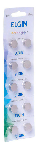 Cartela Bateria Elgin Lr44 1.5v Com 10 Ag13