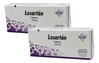 2 Cajas Losartan Ultra Presion Arterial Alta 30 Tabs 50 Mg