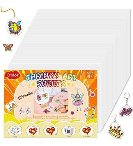 Papel Shrinky Dink, 18 Hojas Retráctiles Cridoz