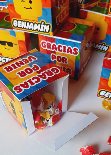 Cajitas Cubo Golosinas Souvenirs Lego X10 Cumpleaños