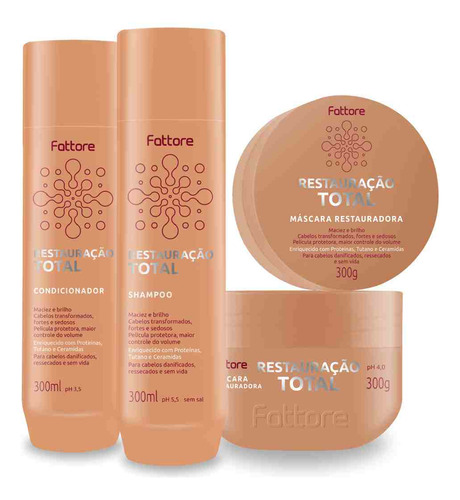Shampoo Fattore Restauração Total En Garrafa De 300ml