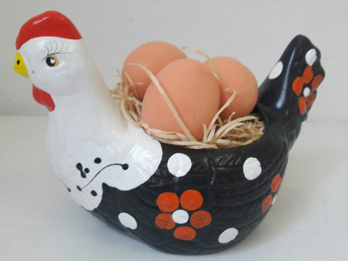 Galinha Porta Ovos Em Cerâmica 
