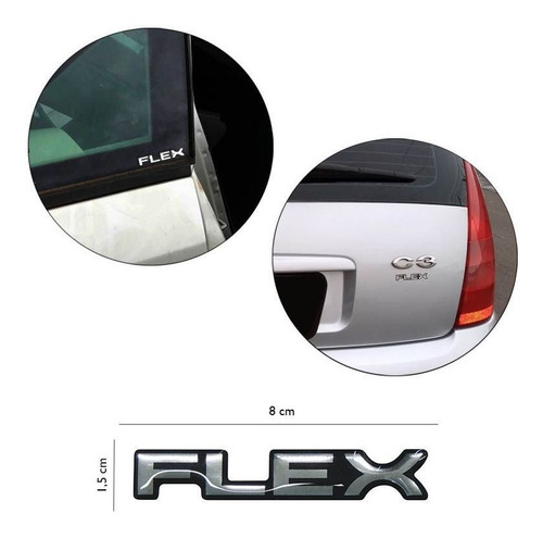 Imagem 2 de 2 de Adesivo Resinado Cromado Flex Citroën C3 C4 C5 Picasso