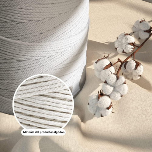 Cordón Macramé Torcido Diy 3mm 500 Metros 100% Algodón