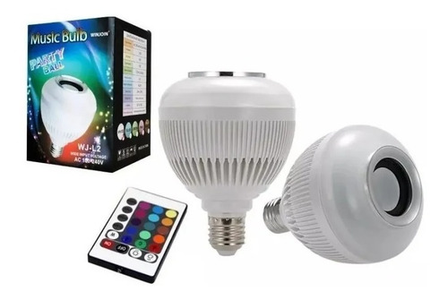 Imagem 2 de 9 de Lampada Luz Led Rgb Bluetooth Caixa Som + Controle Remoto