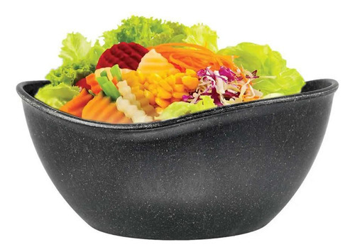 Saladeira Bowl Oval Design Preta Tigela Para Salada Pipoca