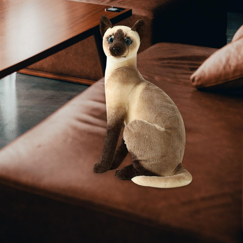 Simulación Suave Gatos Siameses Muñeca 25cm Estilod