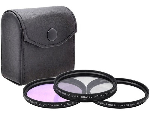 Kit 3 Filtros 52mm Uv + Polarizador + Fld Multicapa Estuche