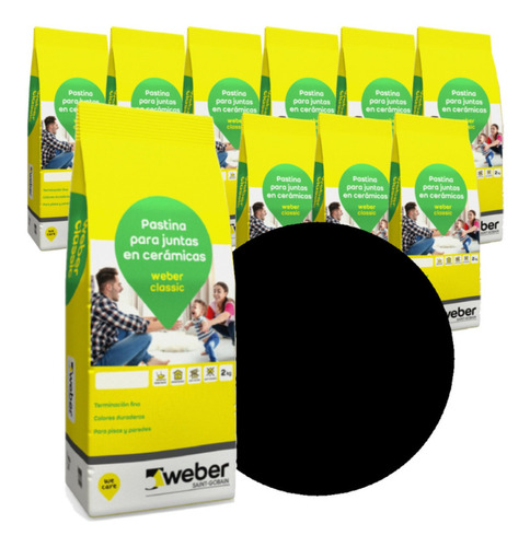 Pack De 10 Unidades Pastinas Classic Weber Color Negro