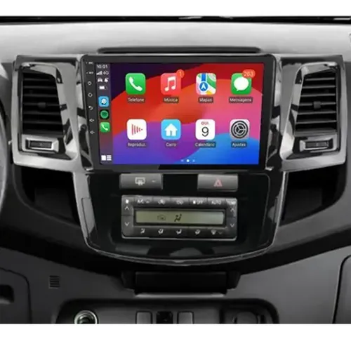 Moldura 9 Polegadas Hilux e Sw4 2006 à 2015 Black Piano Painel