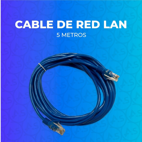 Imagen 2 de 10 de Cable De Red Lan Ethernet 5 Metros Para Internet Cat 5e