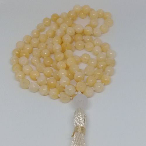 Japa Mala Piedra Natural Jade Amarillo 108 Cuentas