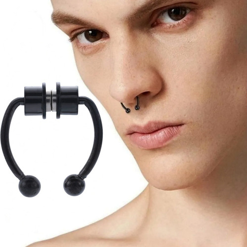 Aretes Piercing Iman A Presión Unisex Moda Acero Resistentes