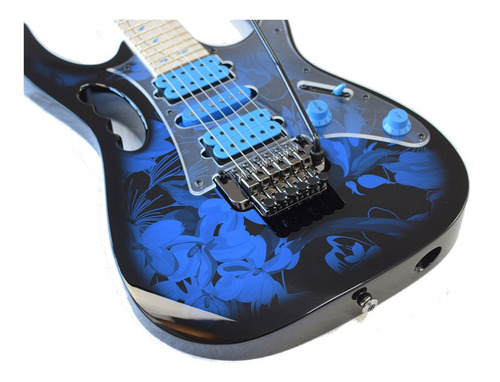 Guitarra Ibanez Jem 77p Premiun BFP Cor Azul Material da Escala Maple/Walnut Orientação da mão Destro