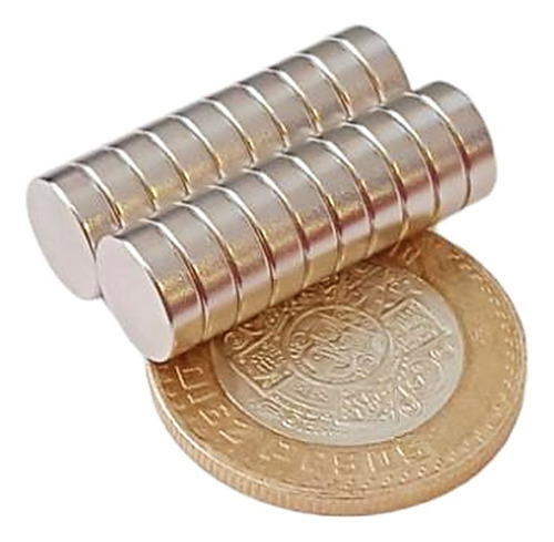 20 Imanes Neodimio 10mm X 3mm 12,000 Gauss Biomagnetismo Xto