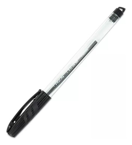 Pluma Punto Mediano Pin Point 1.0 Mm Caja Con 12 Pzas Transparente Negro