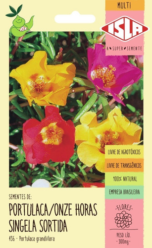 Imagem 2 de 2 de Sementes De Portulaca Onze Horas Singela Sortida