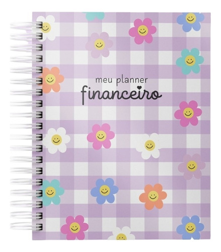 Planner Agenda Caderno Financeiro Permanente Calendário Flor Cor da capa Colorido