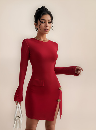 Shein Vestido Mini Blazer Importado Versátil Mujer Invierno